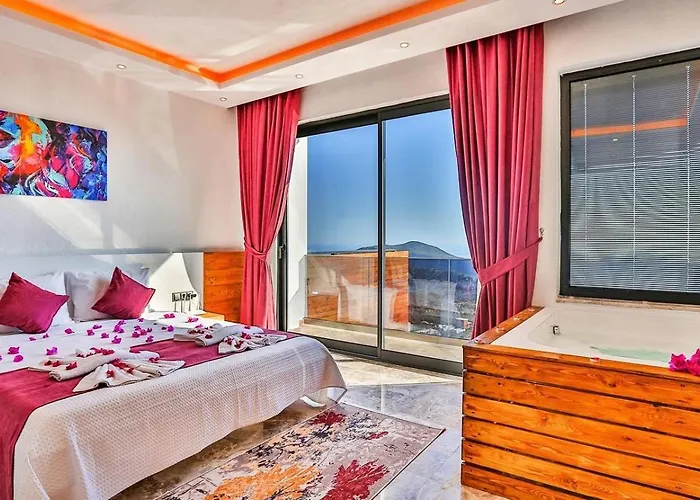 2 Bedroom Seaview With Private Pool Jacuzzi * Kalkan