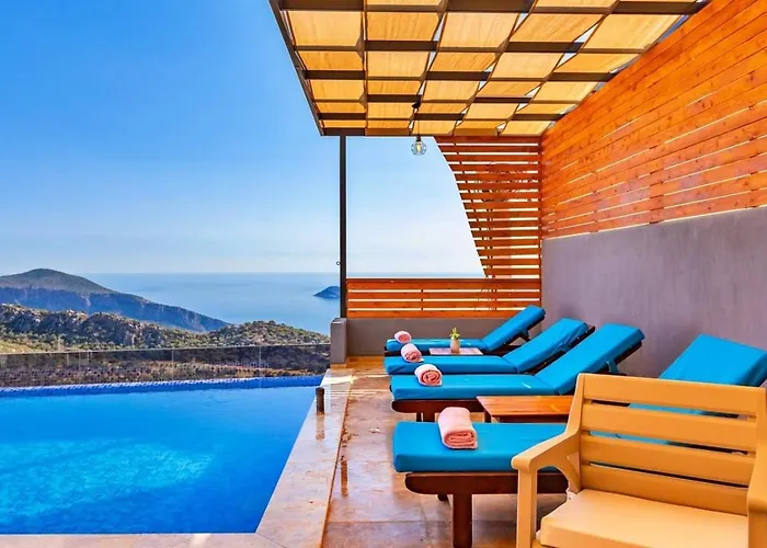 2 Bedroom Seaview With Private Pool Jacuzzi * Kalkan